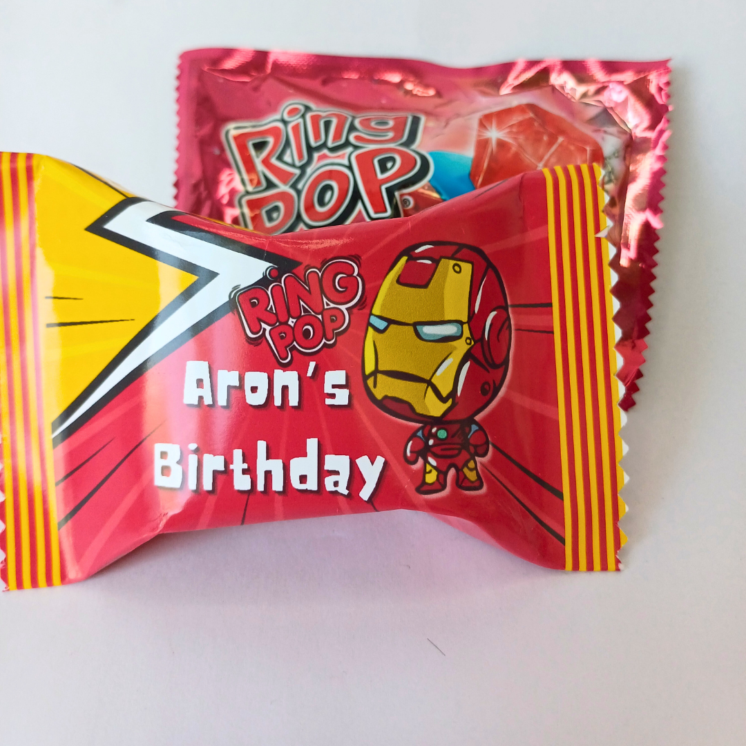 Customizable Ring Pop Candy Wrapper